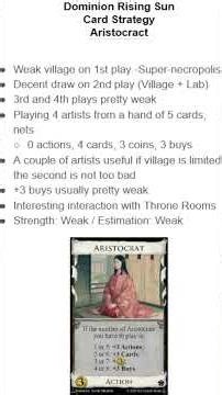 Dominion Rising Sun Strategy: Aristocrat