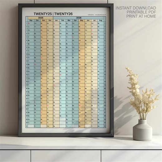 2025 2026 Academic Calendar, Yearly Planner, Annual Planner, Calendar Poster, School Calendar, 2025 2026 Year Poster, Academic Planner Pdf - Etsy UK