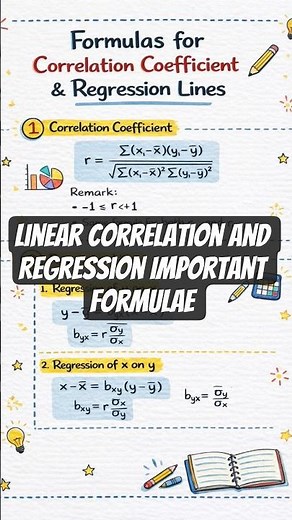 Formulas for correlation coefficient and regression #datascience #statistics #education