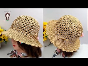 DIY Crochet Hollow Summer Sun Hat Tutorial 🌼 Perfect Summer Beach Accessory for Women