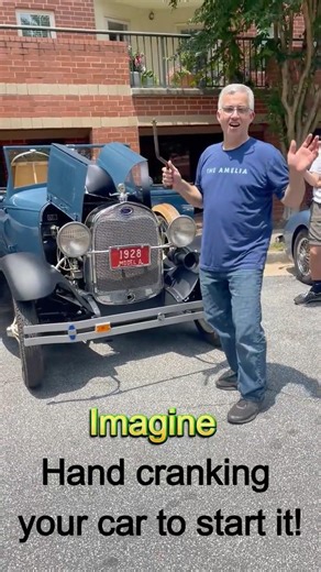 Model A crank start short #ModelA #Lifewastough #Breakyourarm #automobile #mechanic #cartok