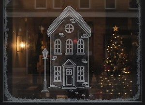 Christmas House Window Art Stencil | Build Your Own Holiday Village Template (PDF Digital Download) - Etsy Canada