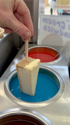 264K views · 292 reactions | Blue Raspberry Dipped Cheesecake on a a stick with Marshmallow Drizzle & Sprinkles! 襤 #cheesecake #cheesecakes #marshmallow | Foody Fetish | Facebook