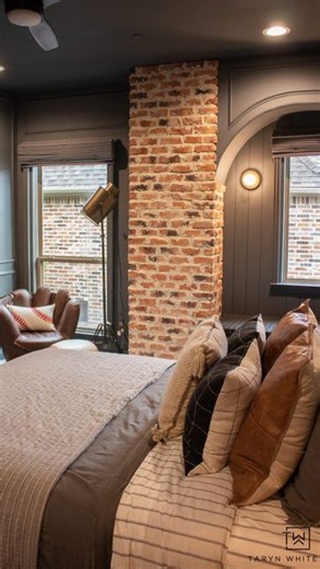 Taryn Whiteaker Designs on Instagram: "Comment BRICK for all the supplies and full tutorial! I love how this brick tile turned out! These were super easy to install, I didn’t even need my wet saw! I think these would also work great for an accent wall or backsplash. #diy #homeprojects #beforeandafter #diyhomedecor #diyprojects #boysbedroom #tiling #brickwall #howto"