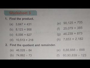 Dav Class 5 Math Unit 2 Worksheet 3 (Q.No.1) || Operations On Large Number || @madhubanclasses