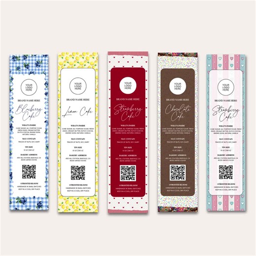 Mini Cake Tin Label, Editable Bakery Label, DIY Bakery Label, Small Bakery Business Packaging, Printable Bakery Label, Canva Template - Etsy