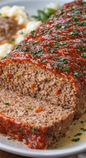 Cracker Barrel Meatloaf (Copycat) 📝 Ingredients Meatloaf 1 lb (450 g) ground beef (80/20 works best) ½ cup crushed Ritz crackers (or breadcrumbs) ½ cup milk 2 eggs ¼ cup finely chopped onion ¼ cup green bell pepper, finely chopped ½ cup shredded sharp cheddar cheese 1 tsp salt ½ tsp black pepper 1 tsp garlic powder Glaze ½ cup ketchup 2 tbsp brown sugar 1 tbsp yellow mustard 👩‍🍳 Instructions Preheat Oven Preheat oven to 350°F (175°C). Lightly grease a loaf pan. Mix Meatloaf In a large bowl, c