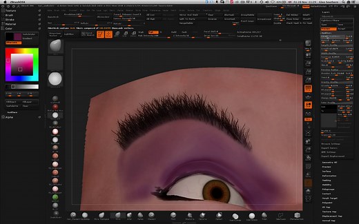 ZBrush eyebrow tutorial by Glen Southern -