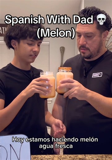 SPANISH WITH DAD – Ep. 42 You said “melón”… so we turned it into an agua fresca 😭🥤 Drop the next word 👇#spanishwithdad #gener8tionfamily #aguafresca #melon #learnspanish