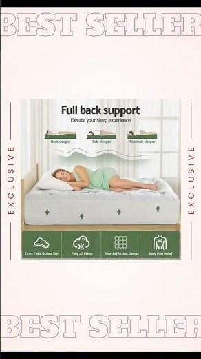 Giselle Mattress Topper 5cm Pillowtop toppers Bamboo King Single
