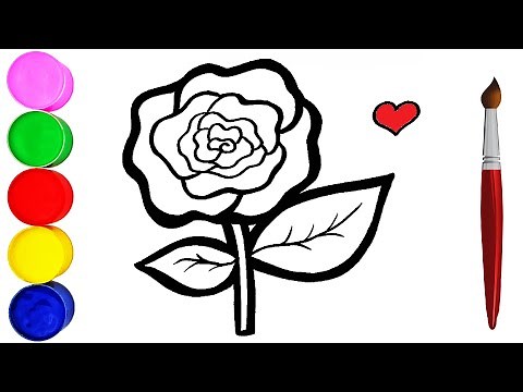 Rose Zeichnen und Malen für Kinder