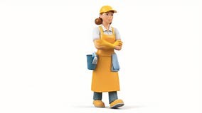 Animated Cleaning Lady Character: Professional Service, Hygiene, and Cartoon Style Stock Video - Video of lady, housekeeper: 391604685