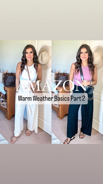 11K views · 98 reactions | comment BASICS to shop! More warm weather basics from @amazonfashion ! Easy outfit formula that you cannot mess up! Wearing size small in both tank and pants. You can use code 10751CL2 to save 10% off the linen pants till 4/30! #amazonmusthaves #amazonbasics #linenpants #seamlesstanks | Mommaneedssomegrace | Facebook