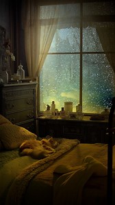 Victorian snow lullaby ⠀ ⠀ Snowflakes hush the window while wind sighs through old beams. Candlelit quilts cradle a purring cat in story-book serenity. Save this nook for your next snowy-night read. #cozy #winter #snow #cozyvibes #hygge #slowliving #victorianhome #snowynight #littlewomenvibes #catpurring #stormynightbedroom #ambiancehometv | Ambiance Home Tv