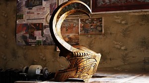 Loki's helmet, wood carving, oak wood | Oleksandr Hrytsai. Wood Carving