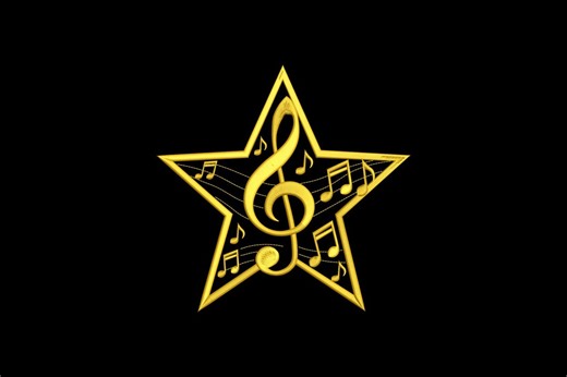 Golden Star With Musical Notes Embroidery Design, Star With Musical Notes Machine Embroidery, 4 Sizes, Instant Download - Etsy