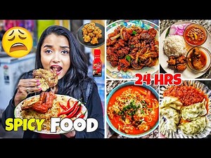 I Ate SPICY FOOD for 24 Hours Challenge | Homemade Vs Street Food Kolkata ! Spiciest FOOD CHALLENGE
