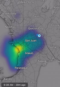 LOOK: Thunderstorm expansion in central Metro Manila this Monday morning, July 14. (Radar animation courtesy of Windy.com) #WeatherPatrol | via Ariel Rojas, ABS-CBN News | ABS-CBN News