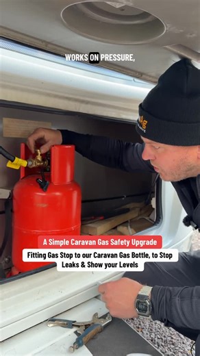 Touring with Riva on Instagram: "Safety first! 🔧💨 In this video, we’re fitting a Gas Stop to our caravan gas bottle — a quick and easy upgrade that helps protect against leaks and automatically shuts off the gas if a hose fails. The Gas Stop gives us real peace of mind when we’re caravanning or camping, knowing our setup is that little bit safer. It only takes a few minutes to fit, and it’s one of those small additions that makes a big difference. 🙌 We picked ours up from @thatleisureshop, an