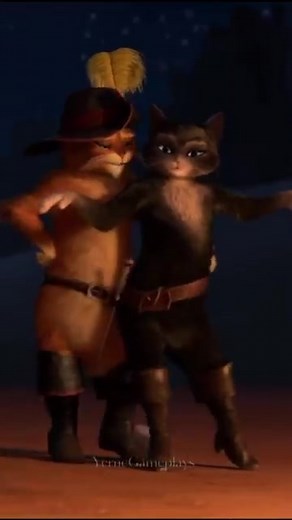 El Gato Con Botas y Kitty Patitas Suaves Bailando