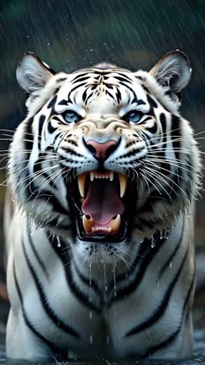 White TIger Epic Close Up Roar! #animals #whitetiger #tiger
