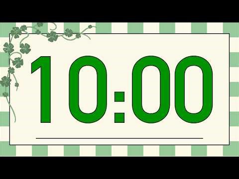 10 Minute Calm Saint Patrick’s Day Countdown Timer (Fun Chimes Alarm at End, No Music)