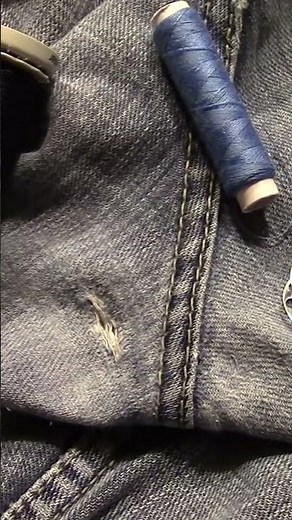 Loch im Schritt stopfen flicken nähen