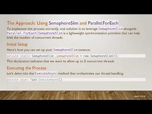 Managing Concurrency in .NET: Utilizing SemaphoreSlim with Parallel.ForEach