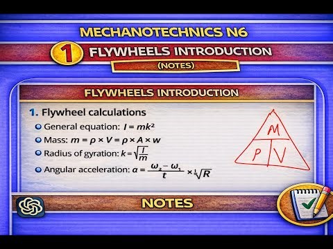 Mechanotechnics N6 Flywheels Introduction - NOTES ‪@mathszoneafricanmotives‬