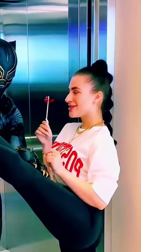 Working out in elevator!!! 😈🤪🤣 #blackpanther #comedy #meme #funny #prank | Black Panther