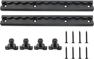 L-Track Tie Down System Kit（2Pcs 12inch L Track Rail + 4Pcs Double Lug Threaded Stud Nut Fittings） for Securing Motorcycles Dirt Bikes ATVs Pickup Trucks Vans and Utility Trailers