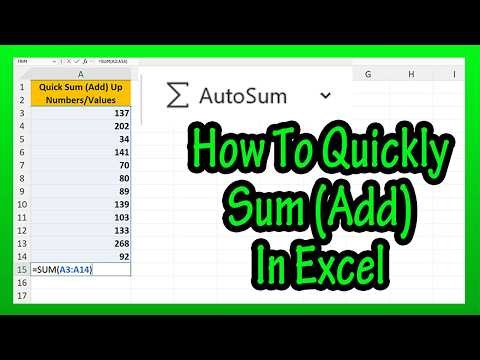 How To Use Quick Sum AutoSum Tool In Excel Explained - How To Quickly Add (Sum) Up A Column Row