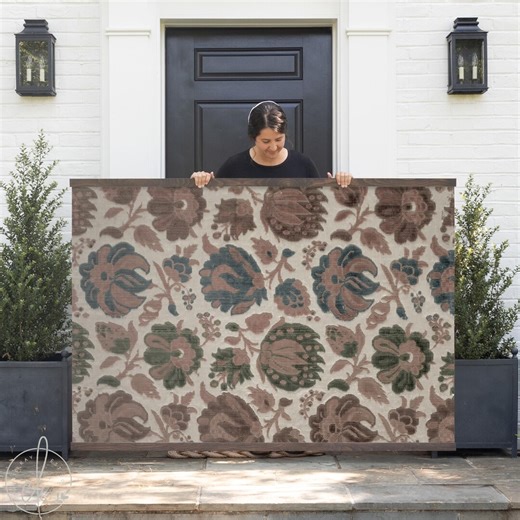Vintage Floral Art | Large Canvas Fabric Wall Hanging | Botanical Textile Home Decor | T123 - Etsy