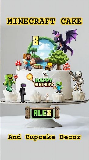 Minecraft Cupcake Toppers 🎂 | Printable Pixel Party Decor DIY 🧁💣 #minecraftbirthday #cakedecor