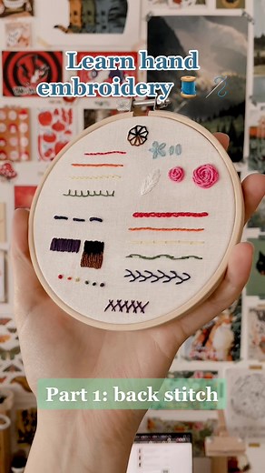 Learn hand embroidery! Part 1: the backstitch tutorial • #embroidery #handembroidery #needlework #embroideryart #handembroiderytutorial #embroiderytutorial
