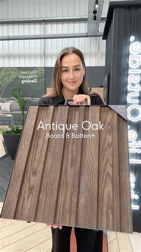 Millboard on Instagram: "The exterior forms the enduring first impression of a home ✨ The material choice of your property's facade defines the character and permanence of your property's signature style. Our Board & Batten+ cladding provides an authentic timber aesthetic, engineered for effortless longevity. Discover three distinct moods for your exterior elevation: Antique Oak: Deep, established tones for timeless depth. Golden Oak: A luminous hue introducing subtle contemporary warmth. Burnt 