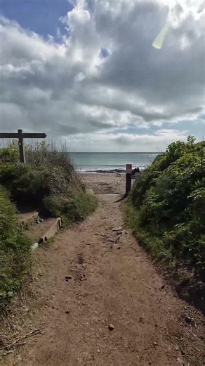 Walking down to Towan Beach near St Mawes, Roseland Peninsula, Cornwall
