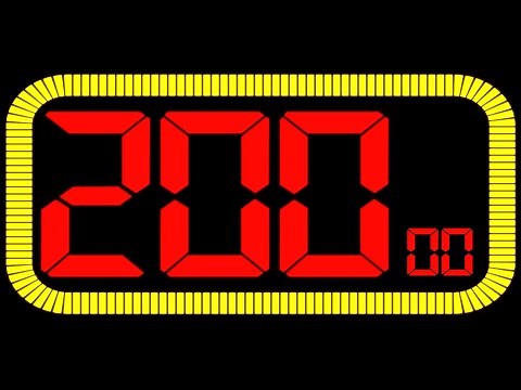 200 Seconds Countdown Timer With Relaxing Music No Copyright.[100FPS BIG NUMBERS]