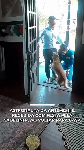 Astronauta é recebida com festa pela cadelinha ao voltar da missão Artemis II