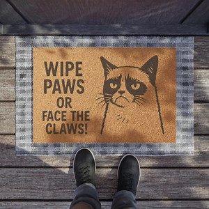 Grumpy Cat Doormat, Wipe Paws or Face the Claws, Pet Lover Gift, Home Decor, Entryway Mat, Humorous Door Mat. Cat Coco Coir Mat - Etsy Australia