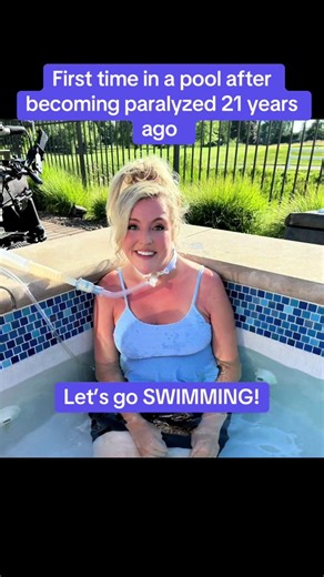 What a fun experience! Getting in the water felt marvelous! I felt so light! And the warmth I felt from the hot tub was incredible! I truly could not have done this without the love and support of my nurse, family, and boyfriend! Thank you also so much! You made me cry happy tears and making my dream come true! Who is up for another adventure? Lol🤣🤣 #fyp #foryou #disability #paralyzed #wheelchairlife #spinalcordinjury #moveyourmind #yougotthis #swimming #letsgo