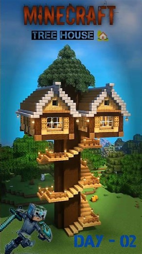 Treehouse🏡| Minecraft| Morden house #minecraft #trending #tutorial #shorts #viral #treehouse #house