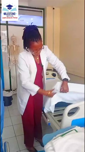Bed making procedure demonstration. October Intake for Caregiver course ongoing. call or whatsapp 0796553553. #nairobitiktokers🇰🇪 #caregivers
