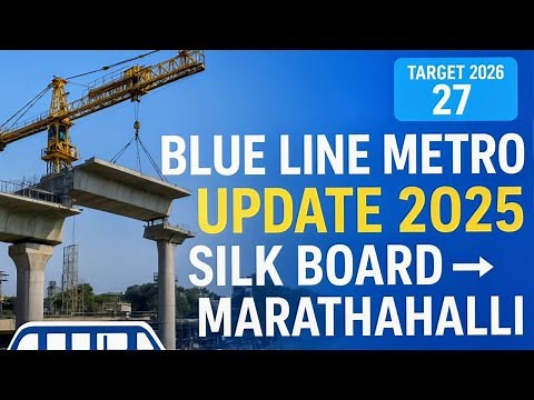 Massive Progress on Namma Metro Blue Line! Silk Board to Marathahalli | Bengaluru Metro Update 2025