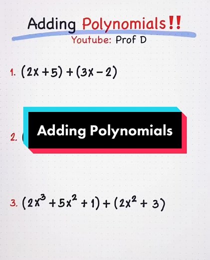How to Add Polynomials #math #maths #mathematics #mathtrick #mathhack | dividing polynomials