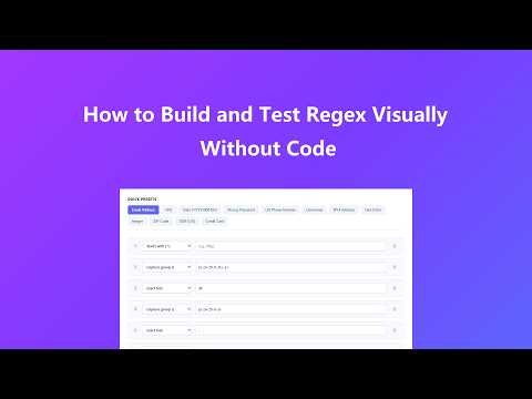 How to Build and Test Regex Visually Without Code (Free Online Regex Builder)