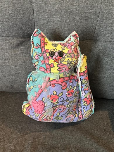 Cat Throw Pillow - Handmade Decorative Quilted Kitten From Upcycled Quilts - Gift for Cat Lover - Etsy