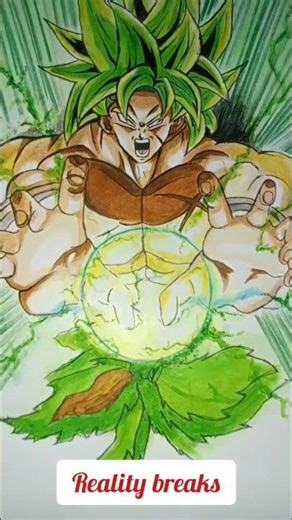 dbz broly legendary super saiyan🔥from dragonball #dragonball #anime #fan art #shorts