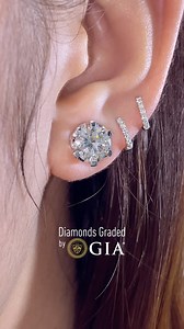 Elevate your evening look with these GIA certified 2-carat diamond earrings and chic diamond huggies. ❤️ | Manila Diamond Studio