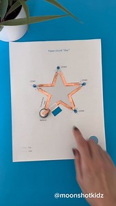 24K views · 598 reactions | DIY “Star” series circuit. Easy and fun paper circuit project for beginners. You will need: - 4 LED diodes - Conductive copper tape - 2 Coin cell batteries 3V (CR2032) - Paper Warning: this project should be done under adult supervision. ©️ @Moonshotkidz – All rights reserved. Reproduction, distribution, or use of this artwork and video without permission is prohibited. For licensing inquiries, contact Moonshotkidz@gmail.com | Moonshotkidz | Facebook